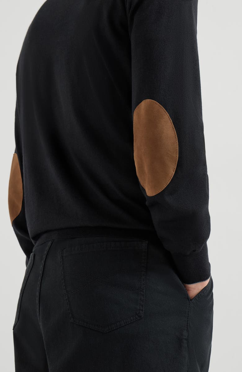 Brunello Cucinelli Lightweight sweater with patches, Alternate, color, 