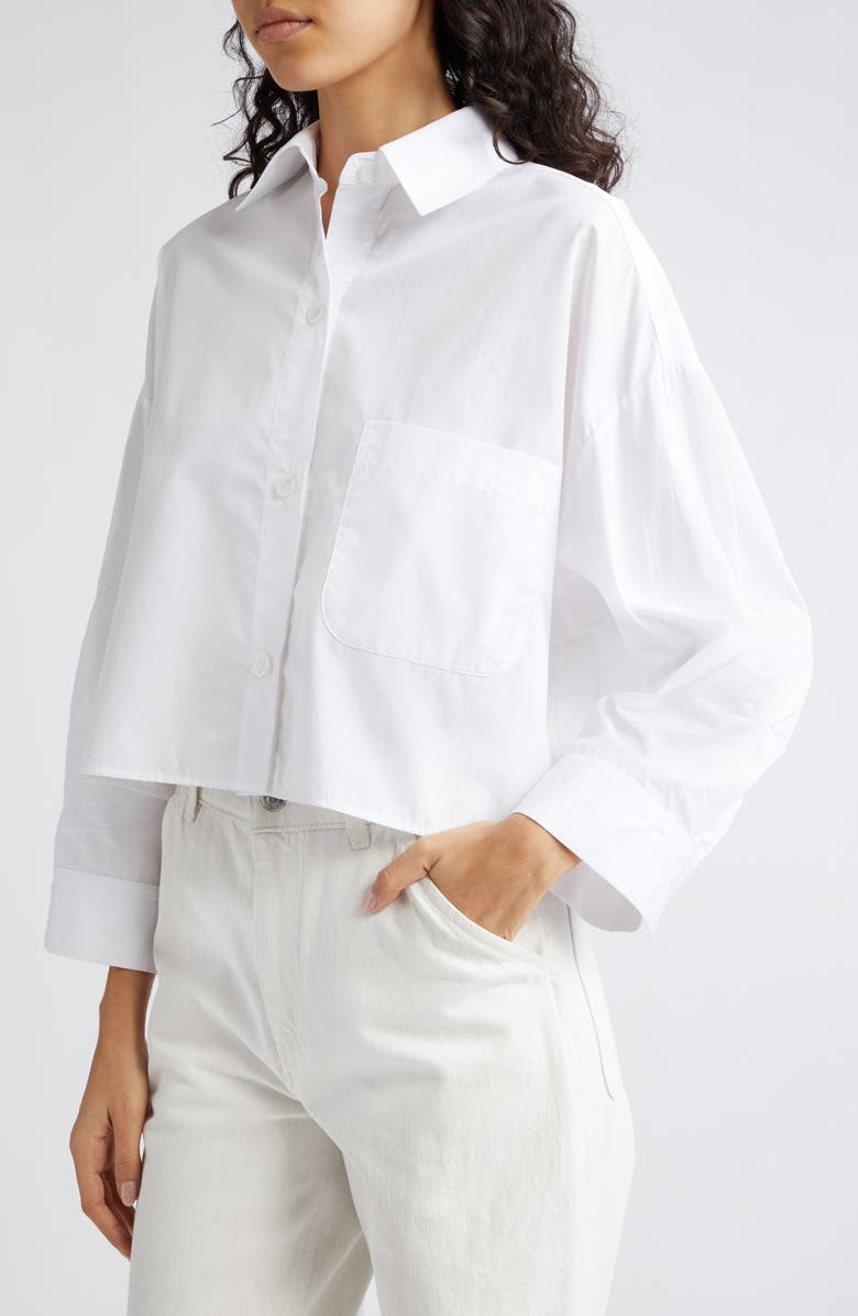 TWP Next Ex Crop Button-Up Shirt, Alternate, color, White