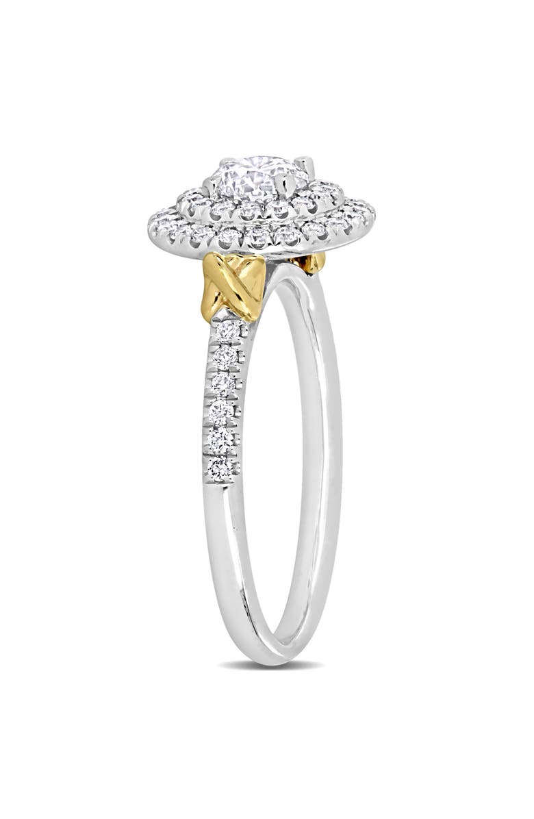 Julianna B. Diamond Halo Ring 14k Two-Tone Gold, Alternate, color, White Gold