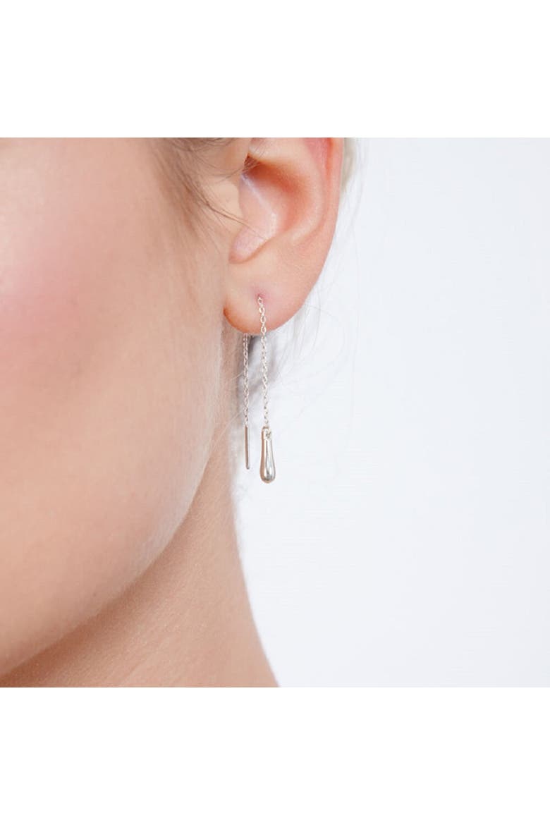 Short Feeder Drop Earrings, Alternate, color, Sterling Silver