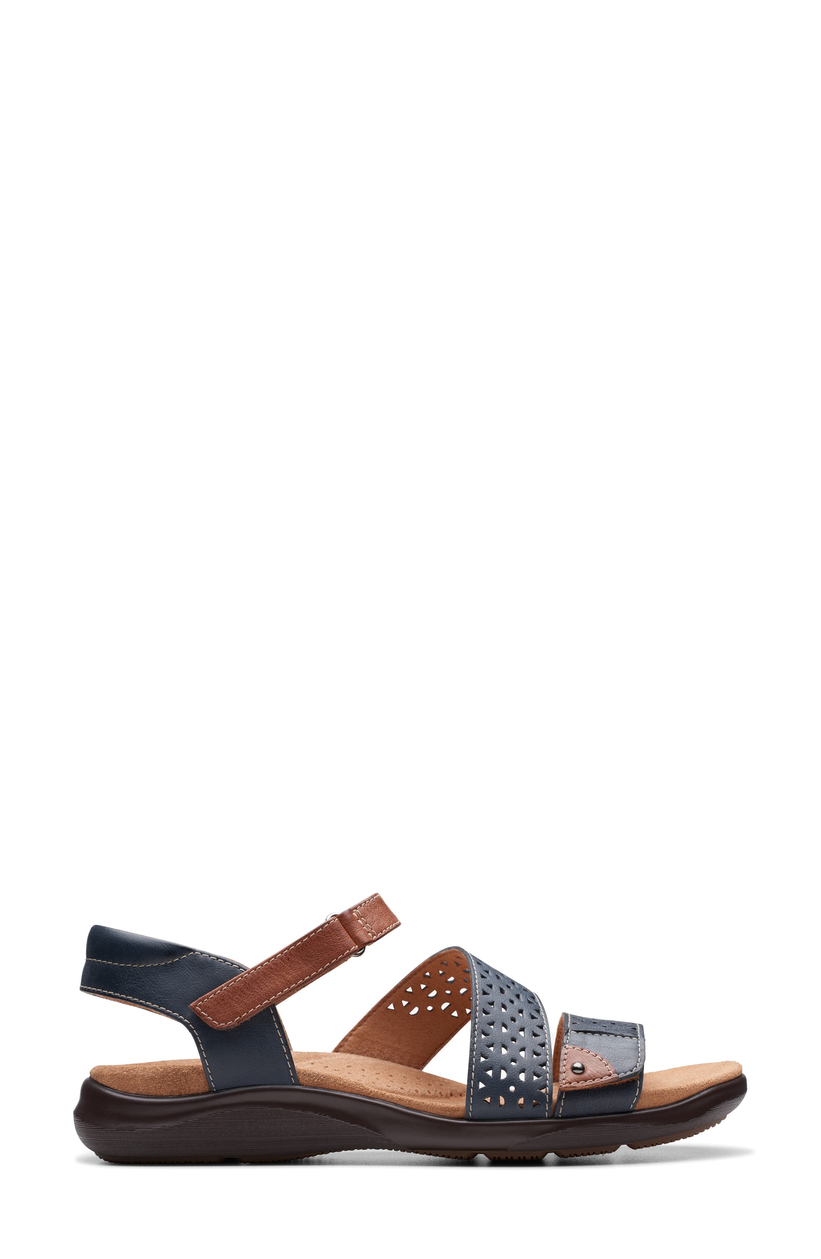 Clarks<sup>®</sup> Kilty Way Sandal, Alternate, color, Navy Leather