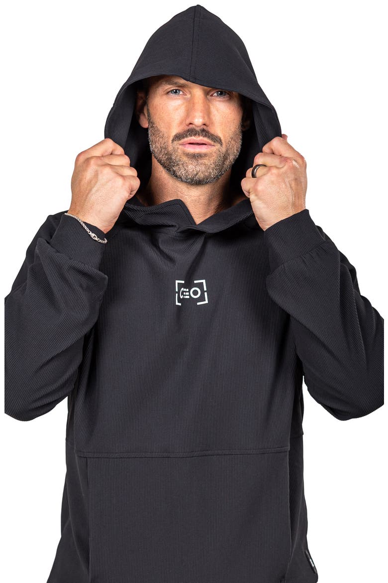 Marthyr Ribbed Hoodie, Alternate, color, BLACK