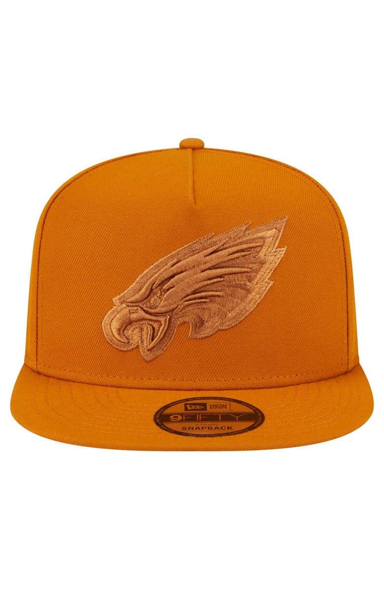 New Era Men's New Era  Brown Philadelphia Eagles Color Pack A-Frame 9FIFTY Snapback Hat, Alternate, color, Brown