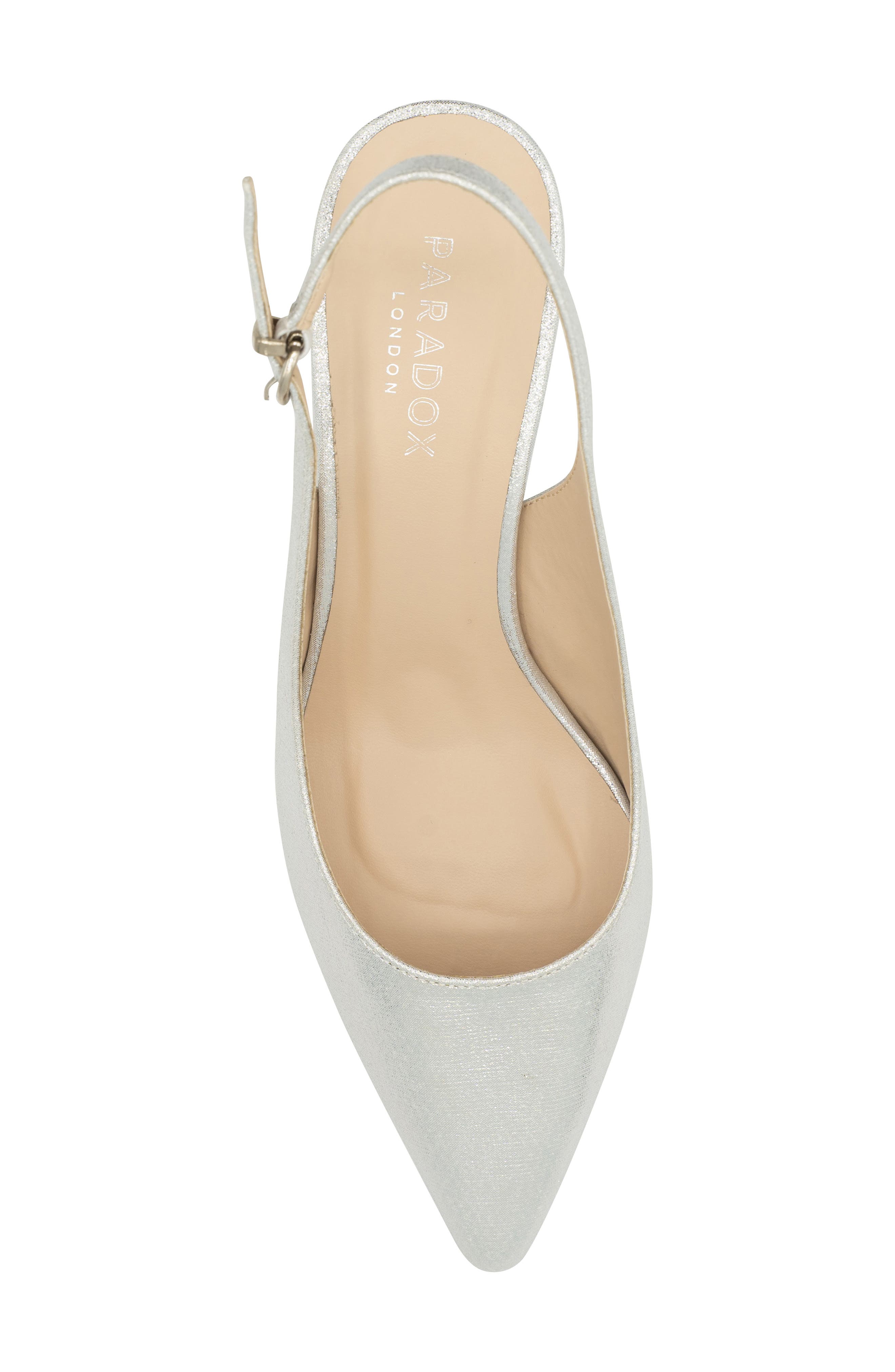 Paradox London Pink Imelda Slingback Pointed Toe Pump, Alternate, color, Silver