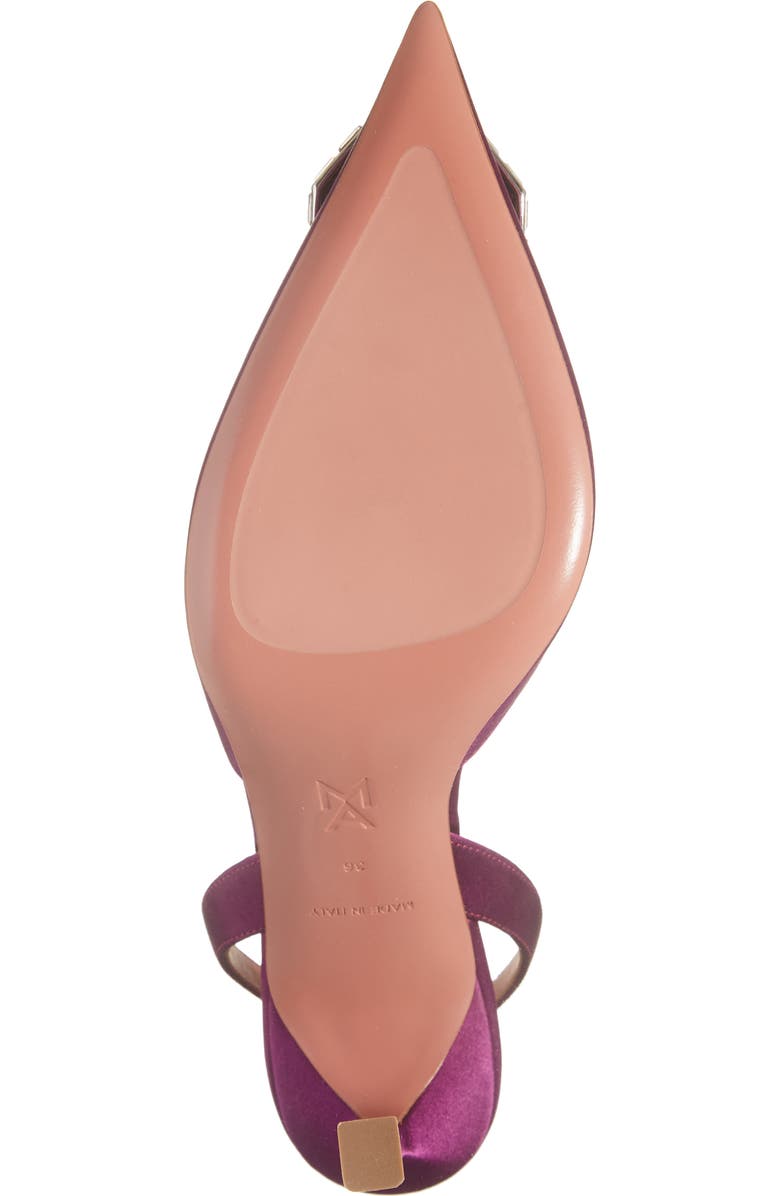 Amina Muaddi Camelia Crystal Buckle Pointed Toe Slingback Pump, Alternate, color,