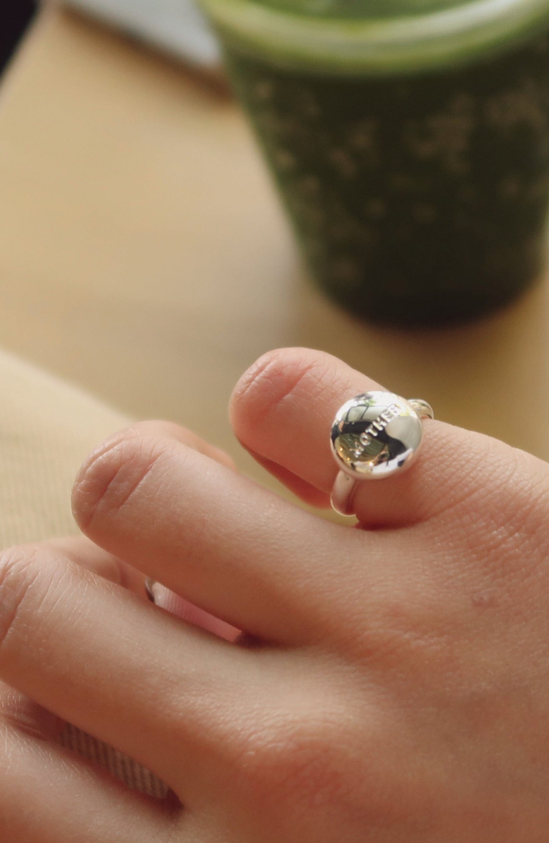 Joiana Jewelry Mother Pinky Ring, Alternate, color, White Silver