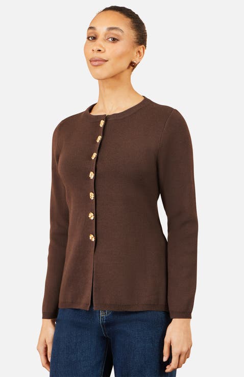 Knitted Fitted Peplum Cardigan