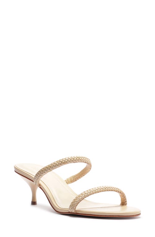 Shop Schutz Taliah Woven Strap Kitten Heel Slide Sandal In Natural Nibs