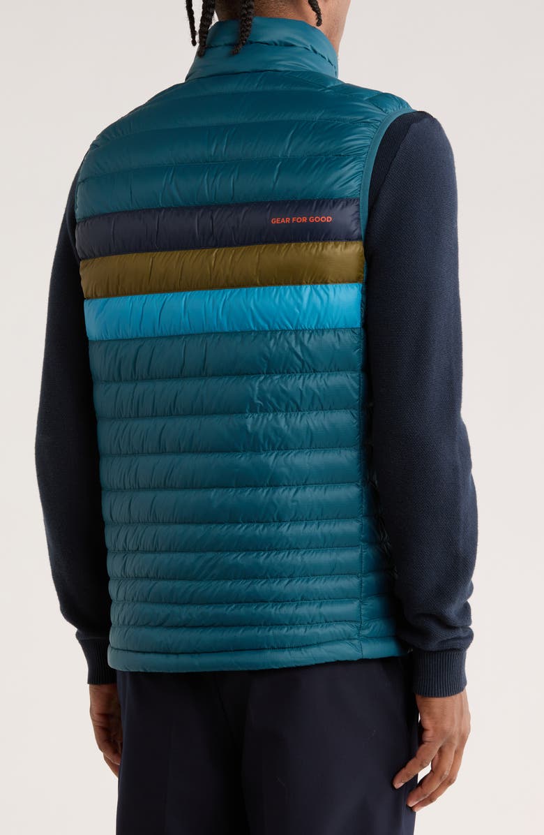 Cotopaxi Fuego Water Resistant 800 Fill Power Down Vest, Alternate, color, Abyss Stripes