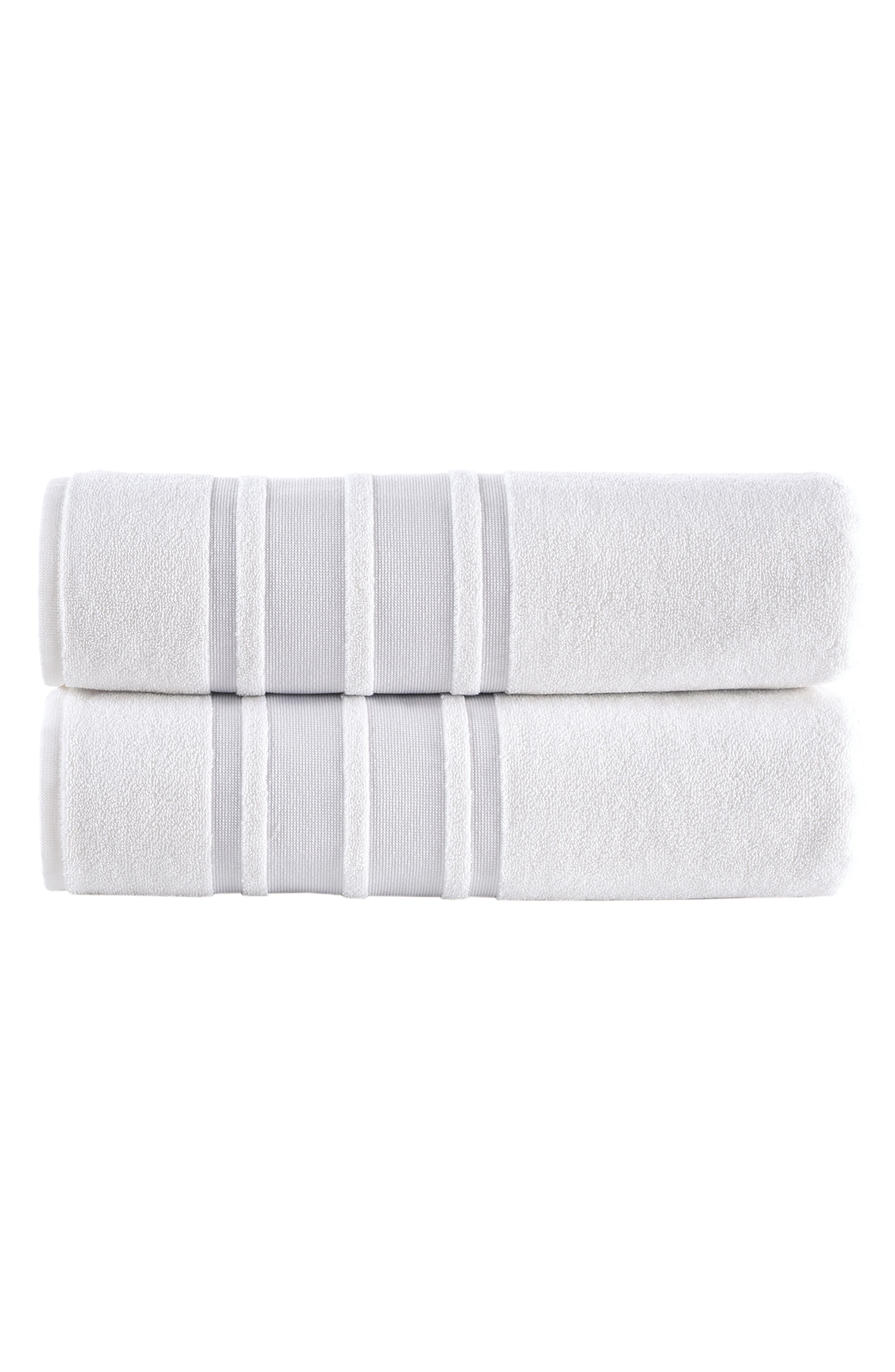 Brooks Brothers Contrast Boarder 2-Piece Towel Set