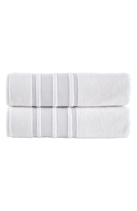 Contrast Boarder 2-Piece Towel Set