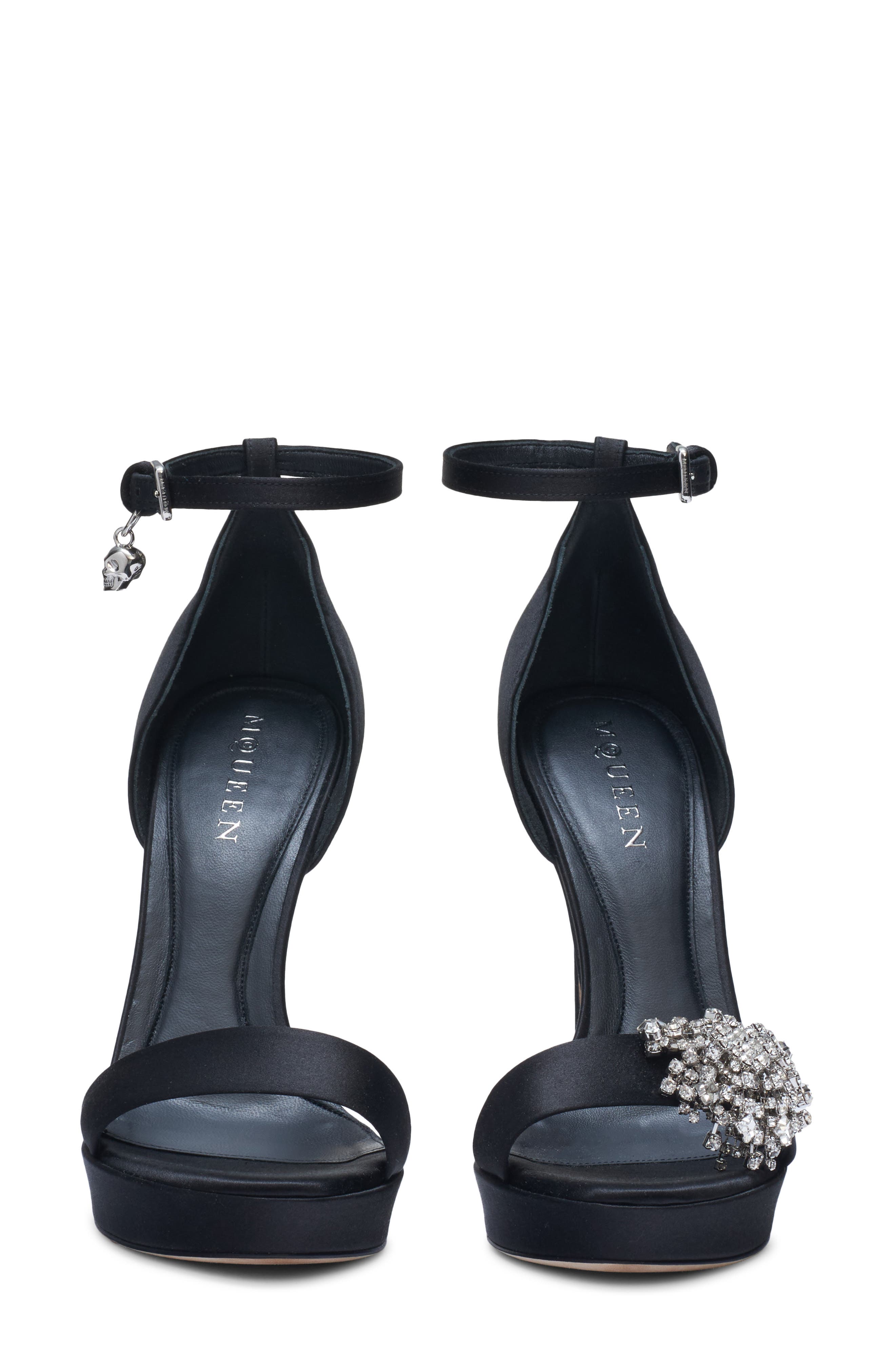 McQueen Jewel Platform Sandal, Alternate, color, Black