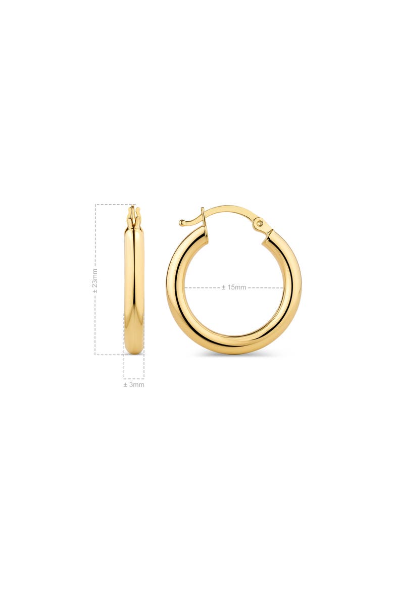 15mm Hoop Earrings in 14K Gold, Alternate, color, Yellow Gold