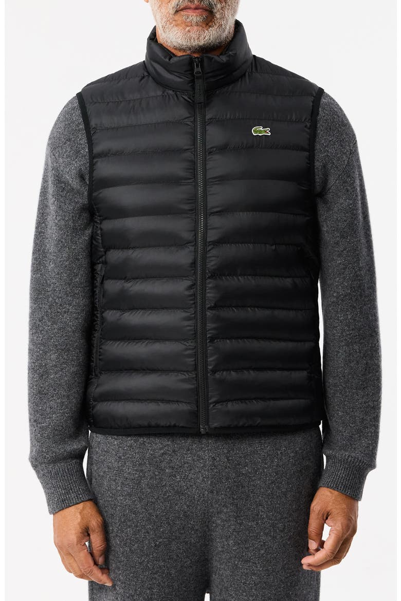 Lightweight Water Repellent Puffer Vest, Main, color, BLACK