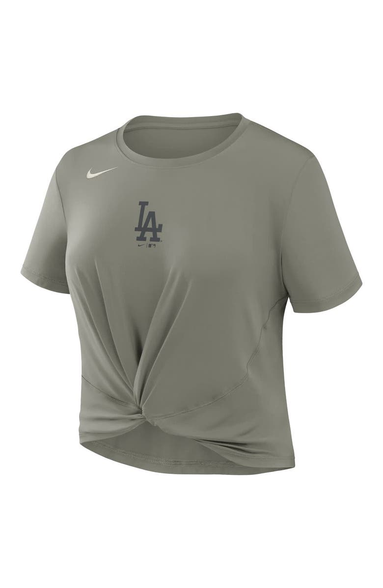 Nike Women's Nike Olive Los Angeles Dodgers One Twist Dri-FIT Cropped T-Shirt, Alternate, color, Olive