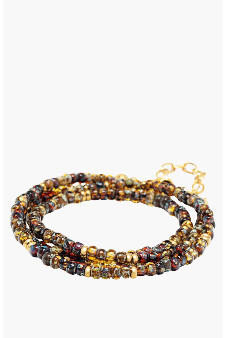 Miyuki Wrap Bracelet, Main, color, Brown