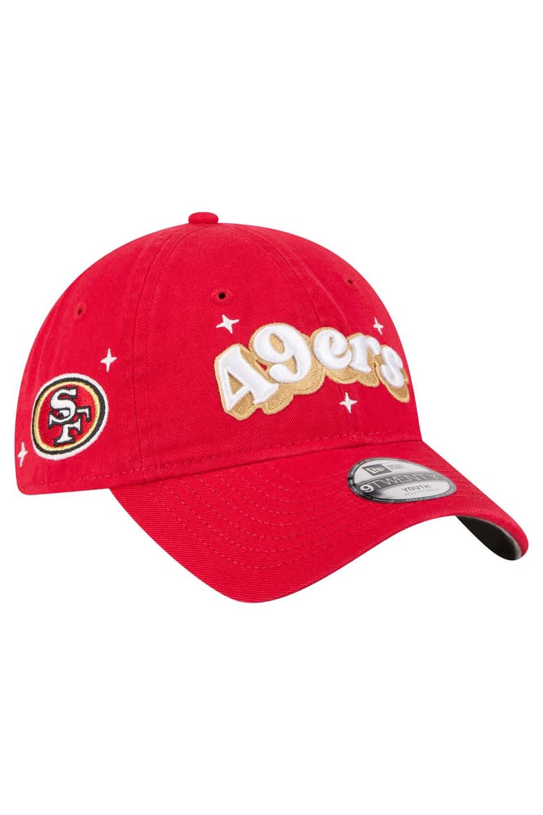 Girls Youth New Era  Scarlet San Francisco 49ers Cheer 9TWENTY Adjustable Hat, Main, color, Scarlet