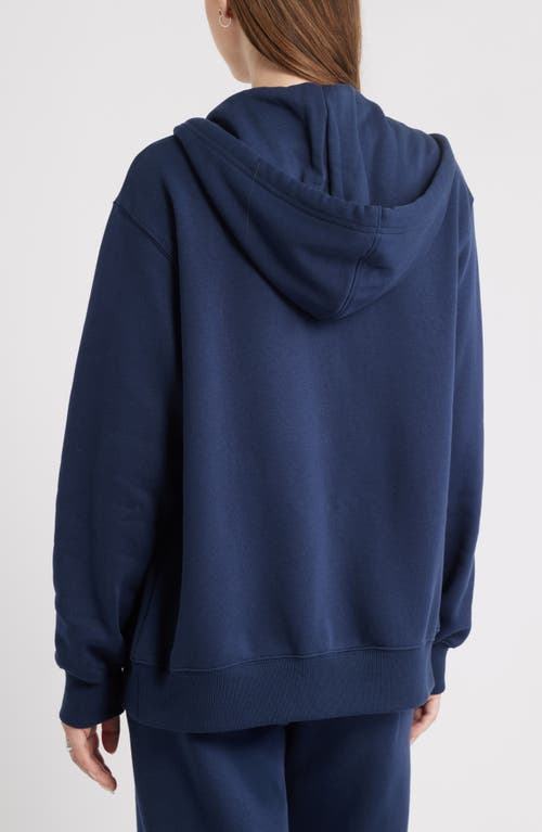 Bp. Relaxed Cotton Blend Zip Hoodie In Blue