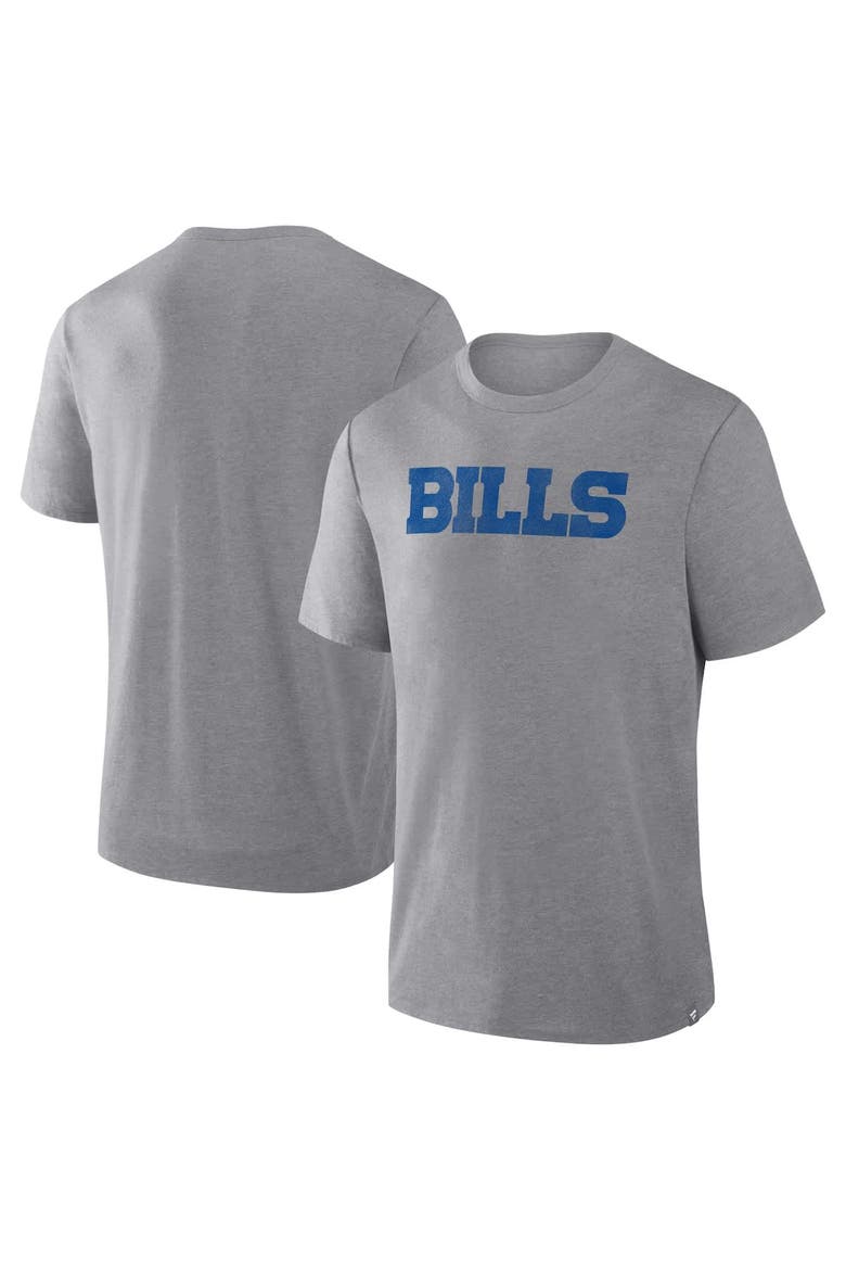 Men's Fanatics Heather Gray Buffalo Bills Pass Rush Tri-Blend T-Shirt, Alternate, color, Heather Gray