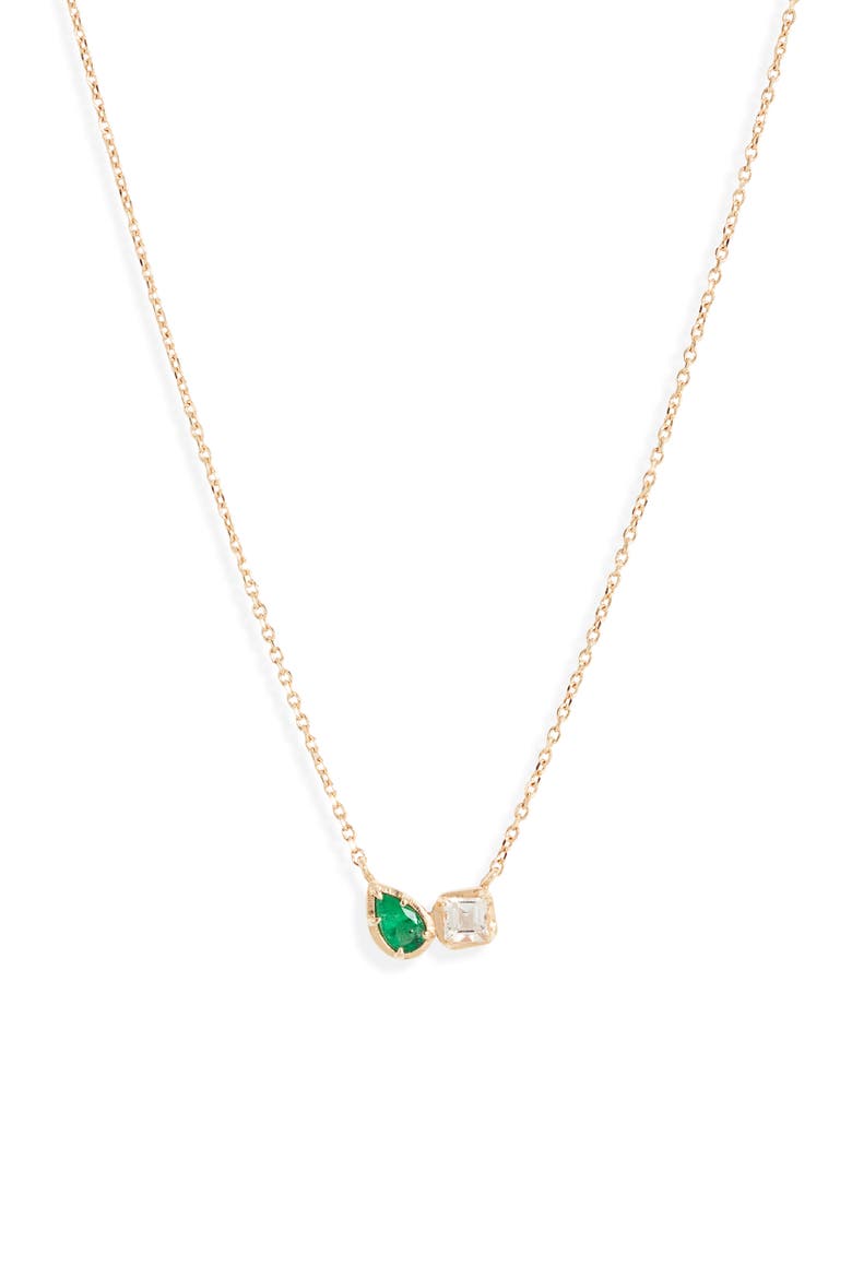Mélia Toi Et Moi Necklace, Main, color, GREEN