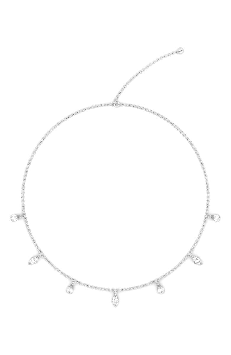 HauteCarat Lab Created Diamond Charm Choker Necklace, Alternate, color, 18K White Gold