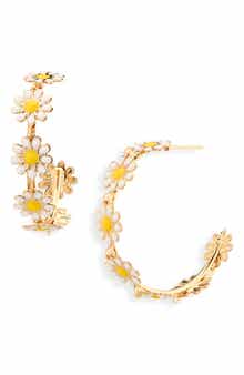 Flower Hoop Earrings