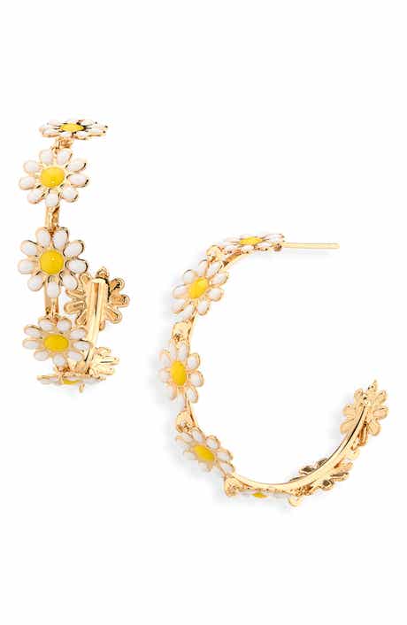 Cara Flower Hoop Earrings