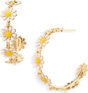 Cara Flower Hoop Earrings