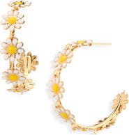 Cara Flower Hoop Earrings