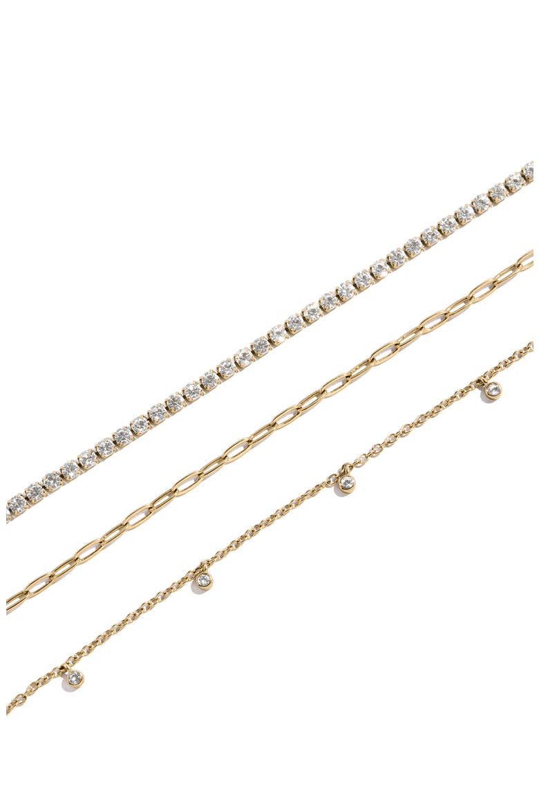 Tate Set of 3 Waterproof Necklaces, Alternate, color, GOLDTONE PLATE/ CUBIC ZIRCONIA