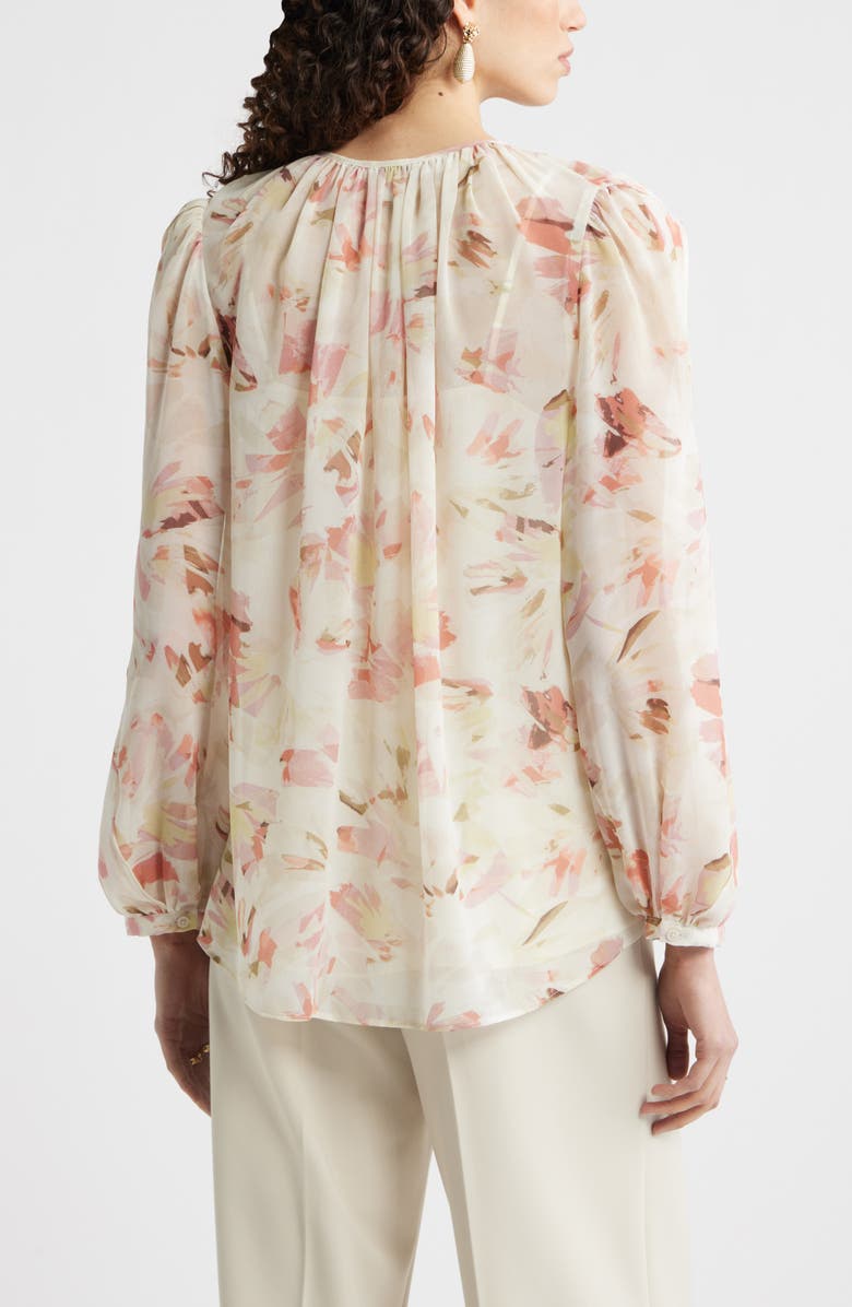 Nordstrom Split Sleeve Top, Alternate, color, Ivory-Pink Canvas Bloom