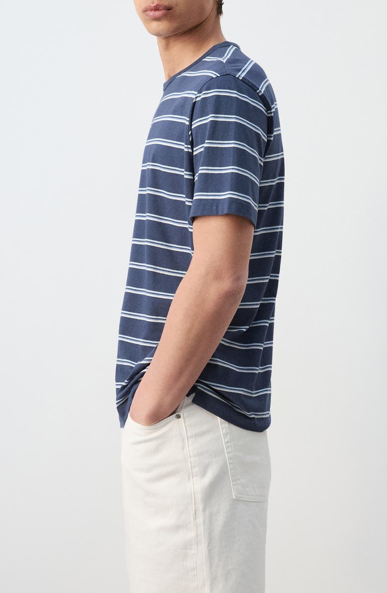 MANGO Stripe Crewneck T-Shirt, Alternate, color, Navy