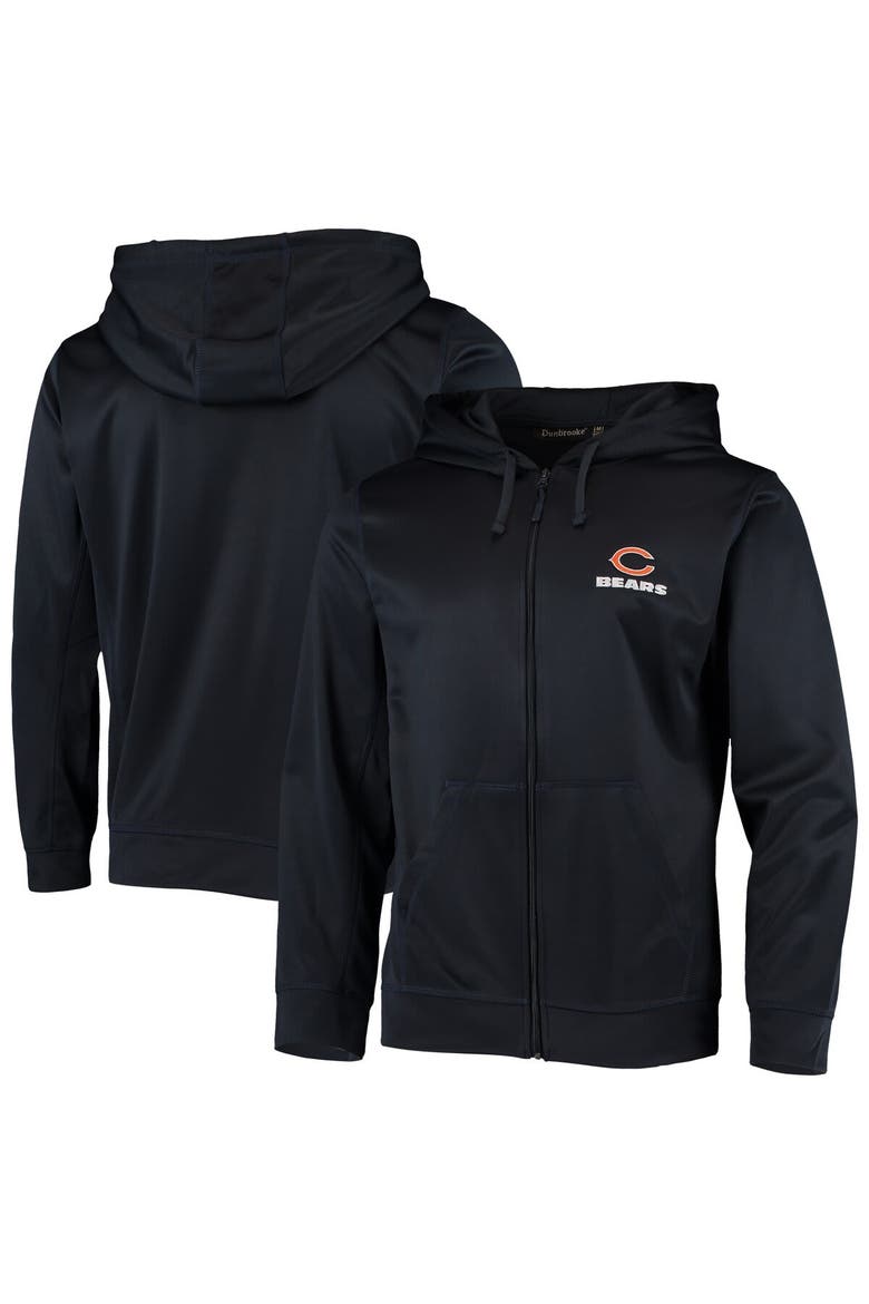 Men's Dunbrooke Navy Chicago Bears Trophy Fleece Full-Zip Hoodie, Main, color, Navy