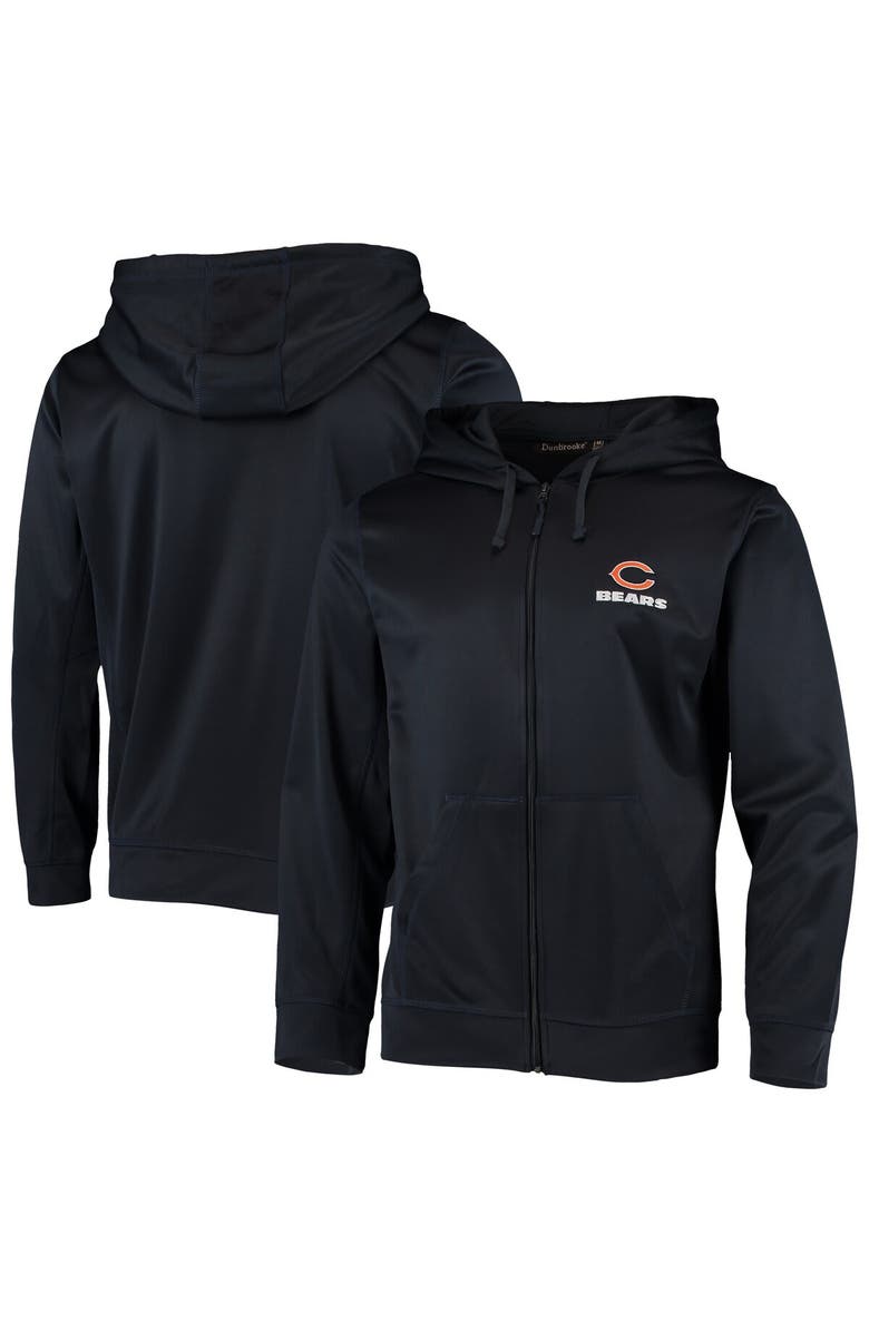 DUNBROOKE Men's Dunbrooke Navy Chicago Bears Trophy Fleece Full-Zip Hoodie, Main, color,
