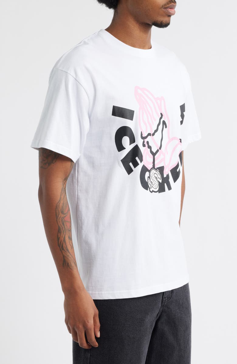 ICECREAM And Then You Pray for Me Cotton Graphic T-Shirt, Alternate, color, Bleach White