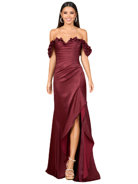 Off Shoulder Crepe Gown