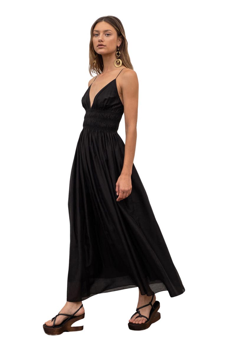 MOON RIVER Shirred Waist Maxi Dress, Alternate, color, 
