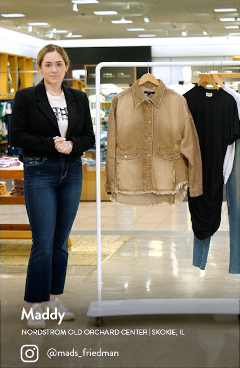 Hettie Raw Hem Denim Shacket, sales video thumbnail