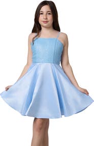 Un Deux Trois Sequin and Satin Party Dress in Longer Length