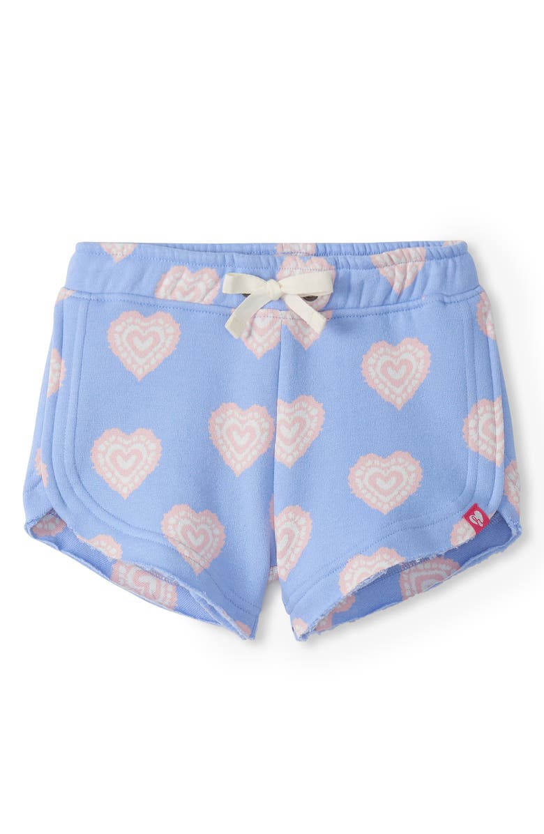Hatley Kids' Heart Burst Drawstring Shorts, Main, color, Blue