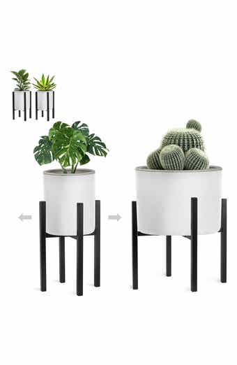 Set of 2 Adjustable Metal Plant Stands