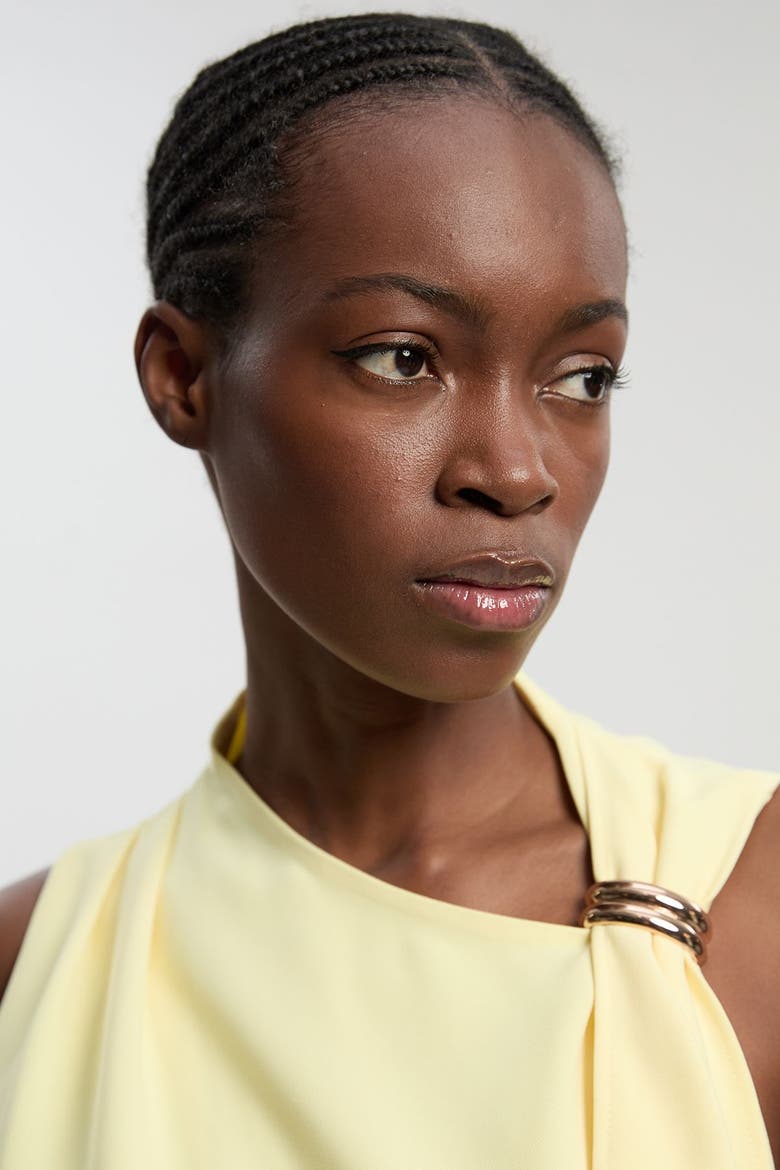 Tailored Drape Top, Alternate, color, Lemon