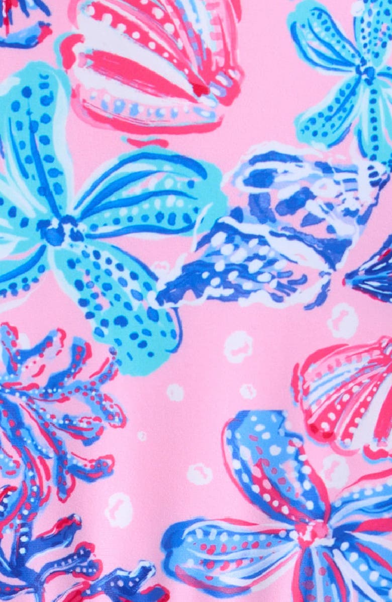 Seafolly Coral Sea Ruffle Long Sleeve One-Piece Swimsuit, Alternate, color, Coral Sea