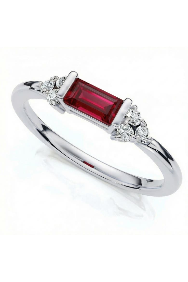 1/3Ct Thin Ruby Diamond Stackable Wedding Ring 14k Gold Lab Grown, Alternate, color, 14k White Gold
