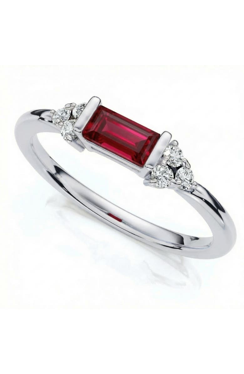 Bliss Diamond 1/3Ct Thin Ruby Diamond Stackable Wedding Ring 14k Gold Lab Grown, Alternate, color, 14K White Gold