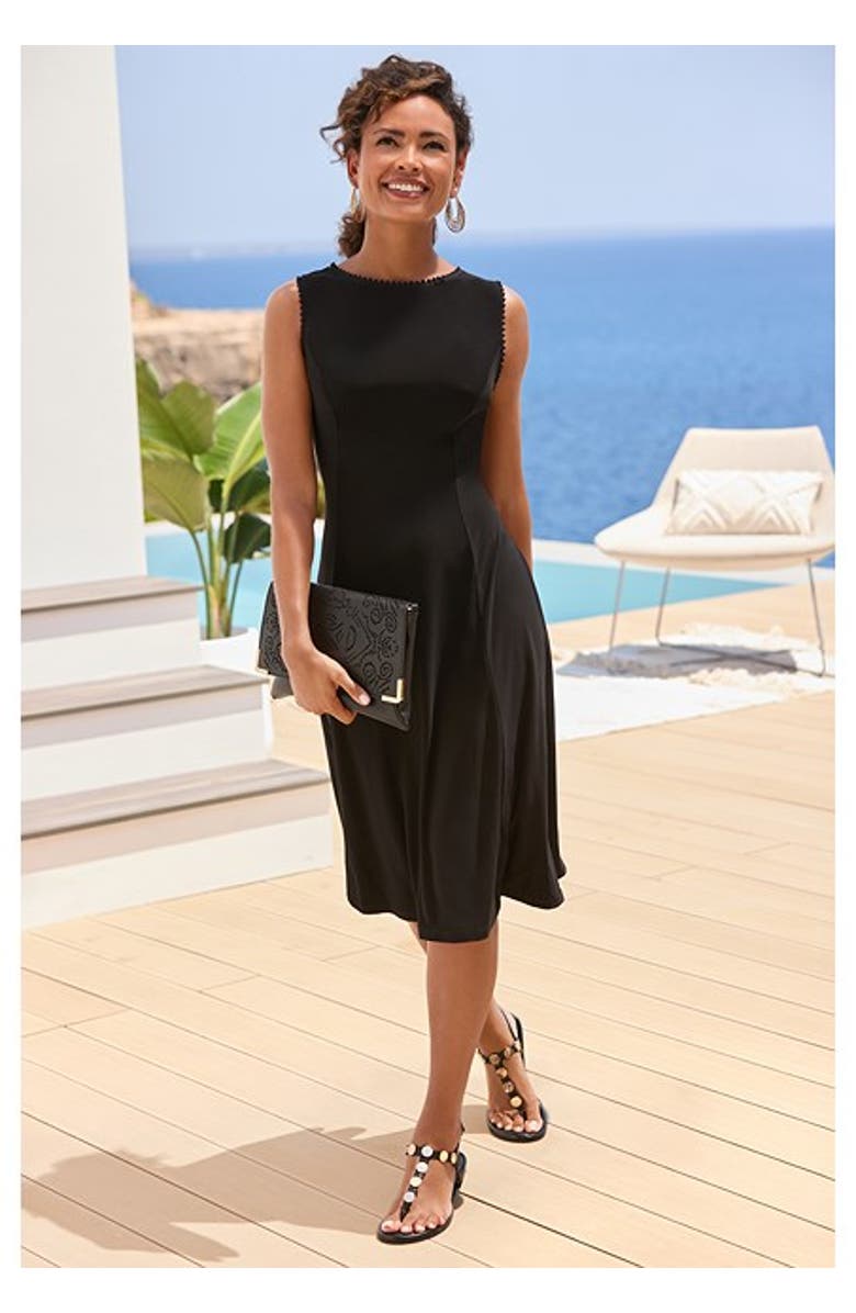 LASCANA Women's Sleeveless Convertible Dress, Alternate, color, Black