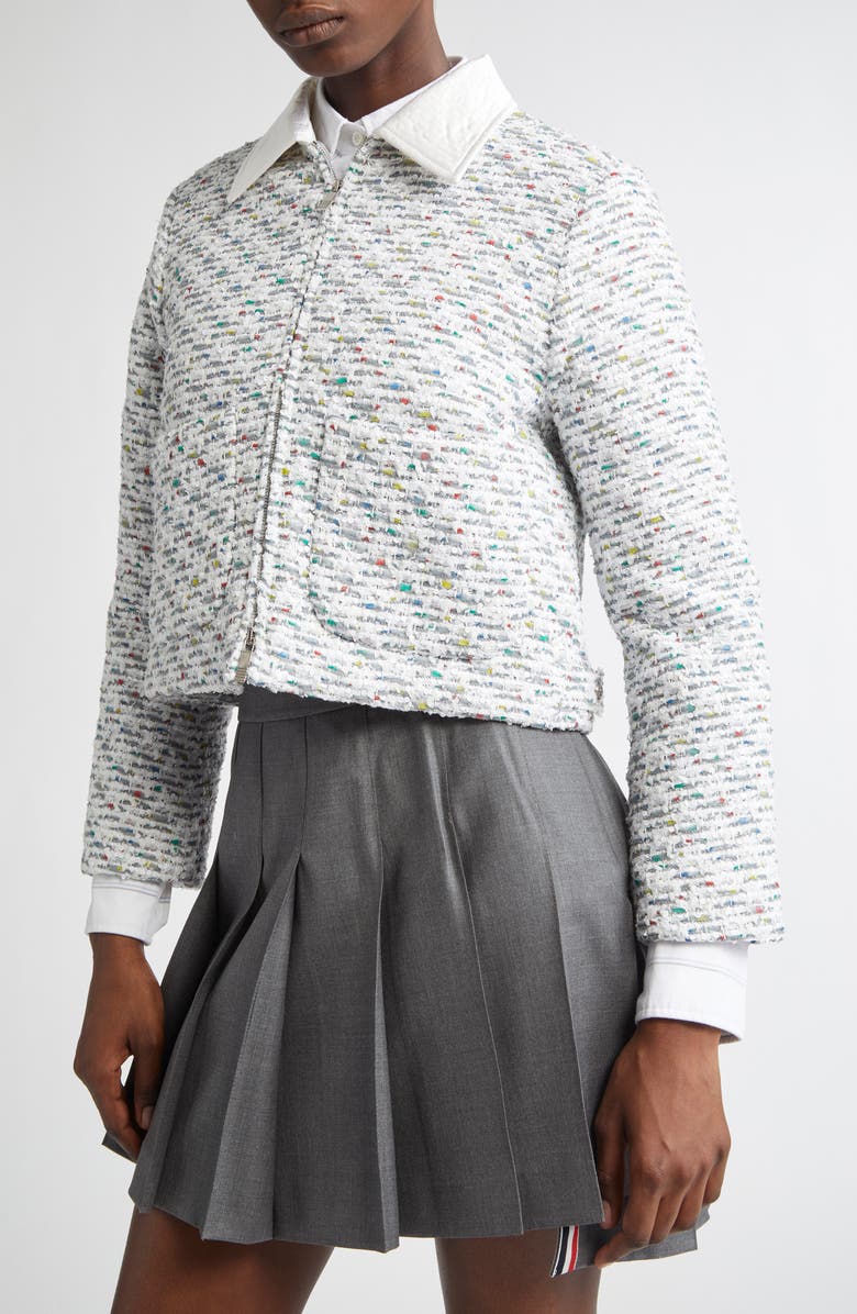 Thom Browne Patch Pocket Down Golf Jacket, Alternate, color, Medium Grey