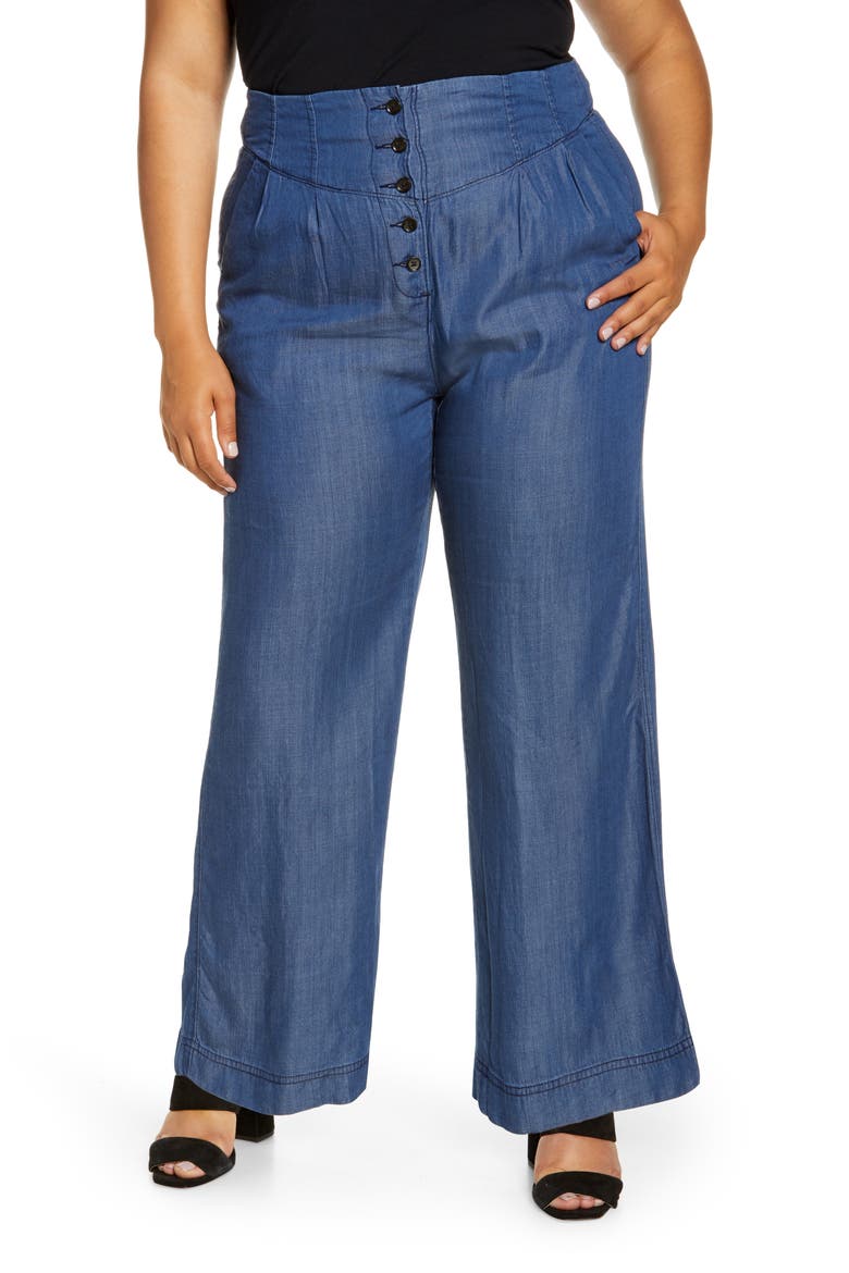Wide Leg Pants, Main, color, DARK INDIGO
