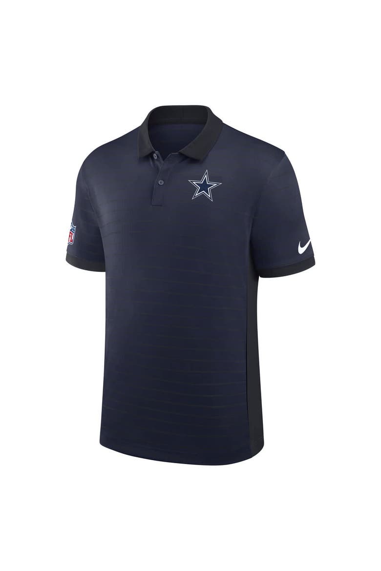 Men's Nike Navy Dallas Cowboys Sideline Victory Stripe Performance Polo, Alternate, color, Navy