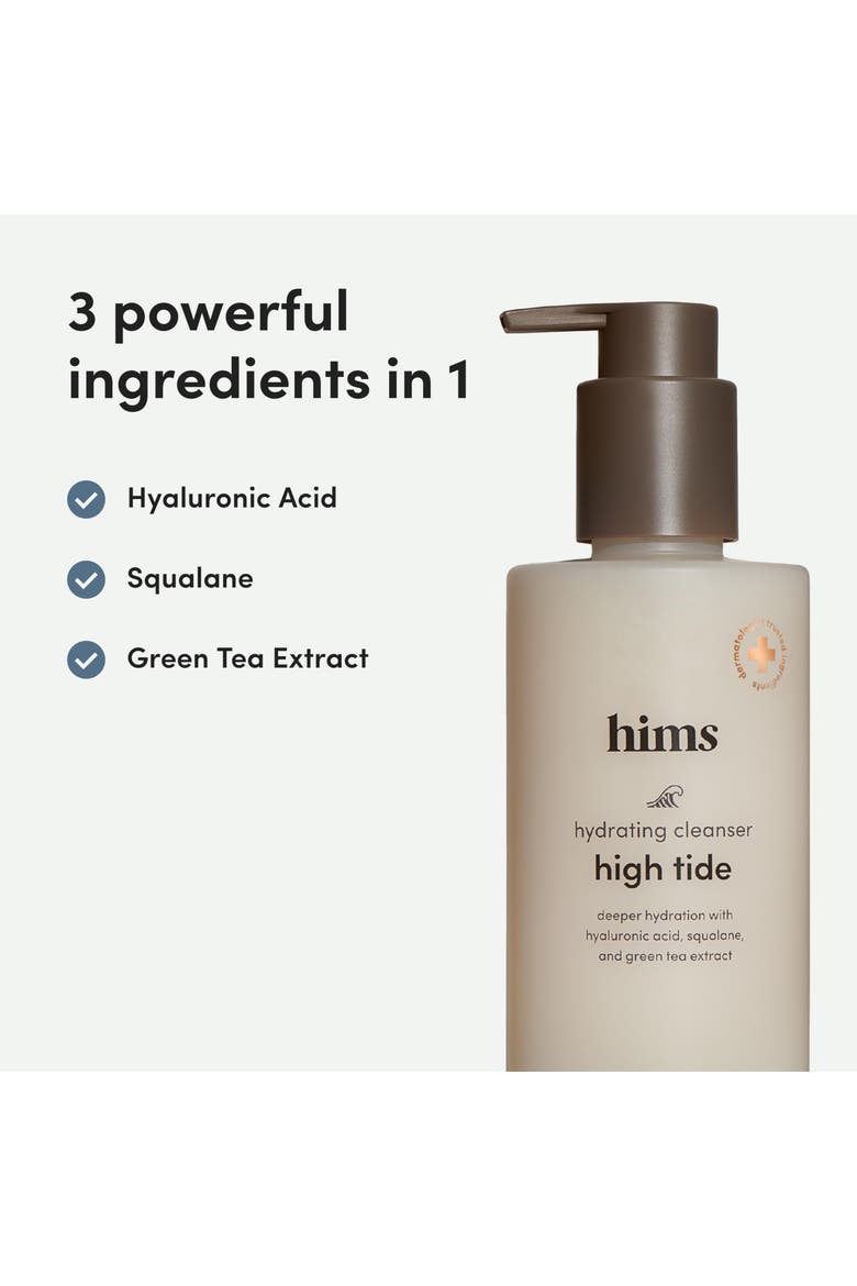 High Tide Hydrating Cleanser Gentle, Moisture Rich Daily Face Wash with Hyaluronic Acid & Green Tea, Alternate, color, Beige